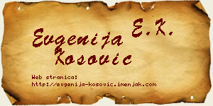 Evgenija Kosović vizit kartica